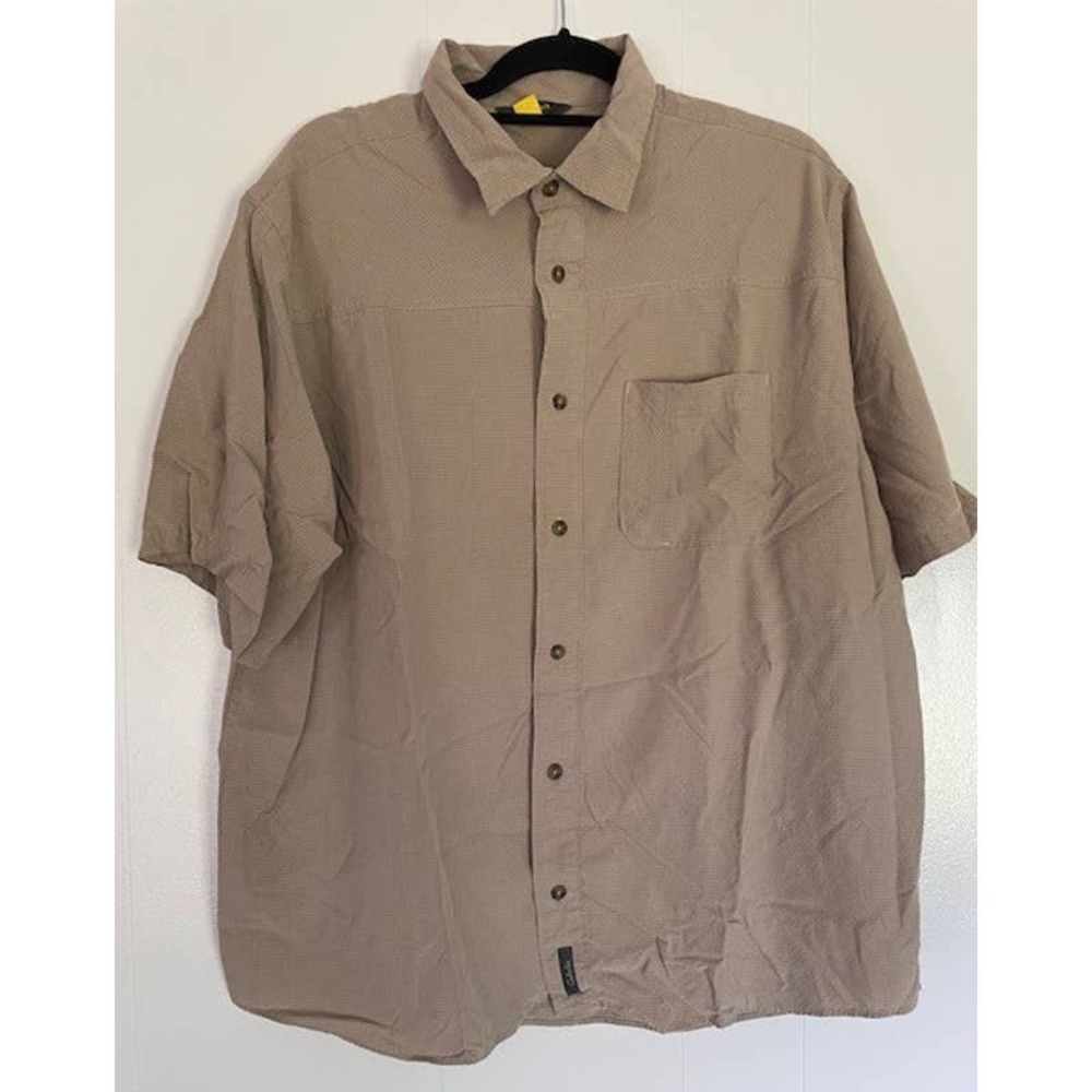 Cabela's Tan Men's Short Sleeve Button-Up Shirt‎ Size X-Large